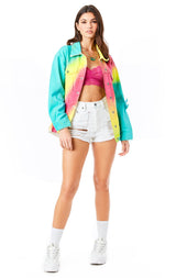 SARDONYX RAINBOW TIE DYE DENIM JACKET