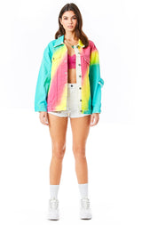 SARDONYX RAINBOW TIE DYE DENIM JACKET