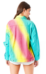 SARDONYX RAINBOW TIE DYE DENIM JACKET