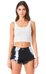 MOGAN BLEACHED DENIM SHORT
