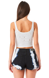MOGAN BLEACHED DENIM SHORT