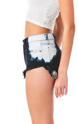 MOGAN BLEACHED DENIM SHORT