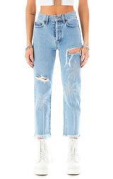 EMELIA RHINESTONE PALM TREE JEAN