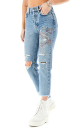 EMELIA RHINESTONE DRAGON JEAN