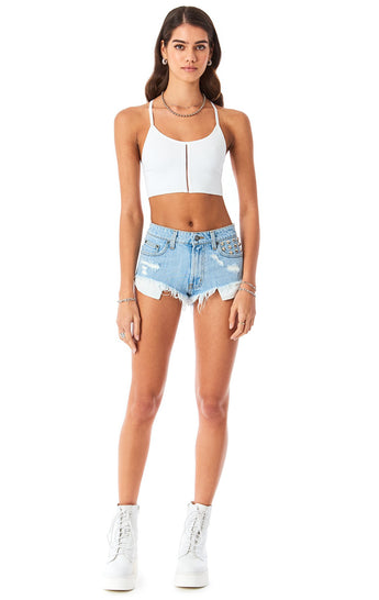 MOGAN CHAROITE DENIM SHORT