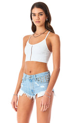 MOGAN CHAROITE DENIM SHORT