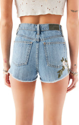 TITANIA ROSE EMBROIDERED DENIM SHORTS