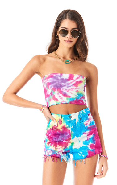 TITANIA TIE DYE FIREWORK DENIM SHORT