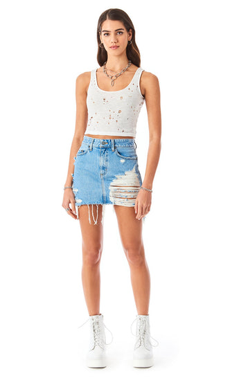 COLIN ZINCITE DENIM SKIRT