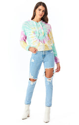 FIREWORK TIE DYE HOODED SWEATER
