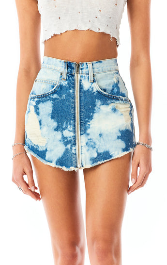 BEATRICE KAINITE BLEACH SPLOTCH DENIM SKIRT