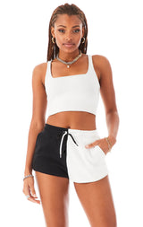 COLOR BLOCK DRAWSTRING SHORTS
