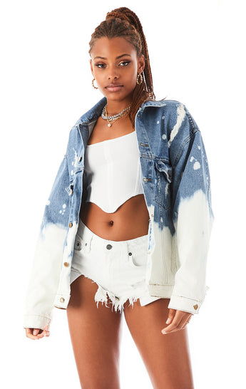 AUDREY MATRIX BLEACH DENIM JACKET