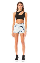 TITANIA BLEACH SPLOTCH DENIM SHORT