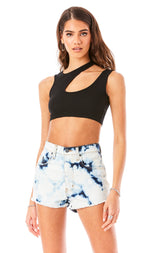 TITANIA BLEACH SPLOTCH DENIM SHORT