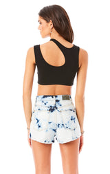 TITANIA BLEACH SPLOTCH DENIM SHORT