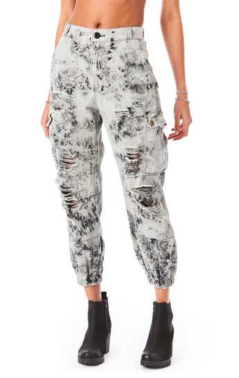 BLEACH DYE CARGO PANT