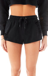 RIPPED DRAWSTRING SHORTS