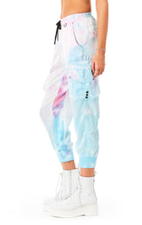TIE DYE SATIN CARGO PANT