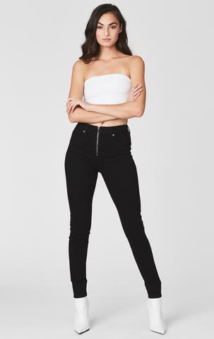 JUPITER HIGH RISE SKINNY JEAN WITH HALF FRONT ZIP