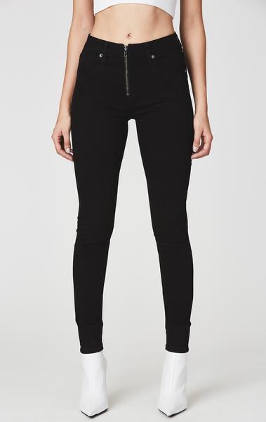 JUPITER HIGH RISE SKINNY JEAN WITH HALF FRONT ZIP