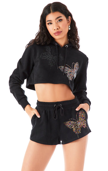 RHINESTONE BUTTERFLY CROPPED HOODIE BLACK?id=27959197171735