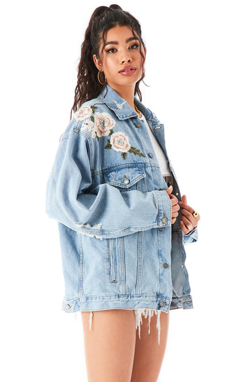 AUDREY AKOYA ROSE EMBROIDERED DENIM JACKET?id=27959362420759