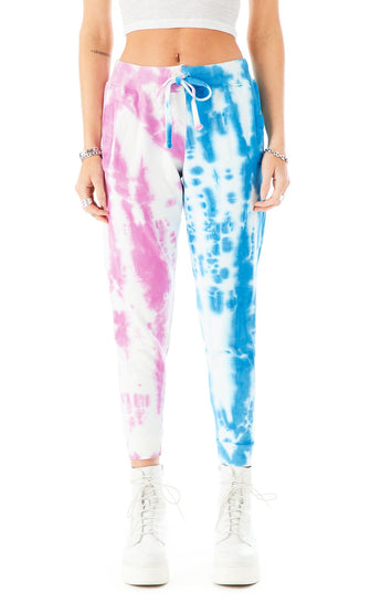 SPLICED TIE DYE SWEATPANTS