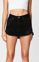 Carmar Denim: ADRIANA BLACK MICRO JEAN SKIRT - DENIM SKIRT
