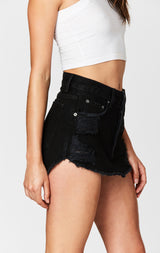 Carmar Denim: ADRIANA BLACK MICRO JEAN SKIRT - DENIM SKIRT