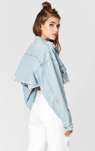 CODY NICHOLAS OVERSIZE CROPPED DENIM JACKET