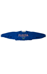 ZIP FRONT CROP COLLEGE SWEATSHIRT
