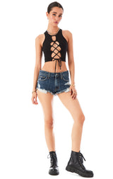 MOGAN AGATE DENIM SHORTS 1