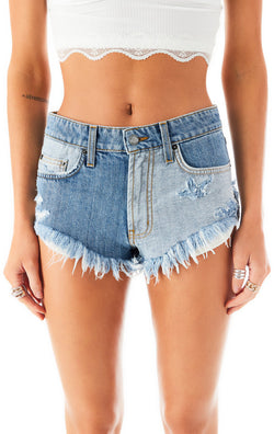 MOGAN STYX MIXED DENIM SHORTS