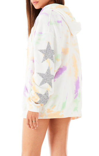 STAR PATCH TIE DYE ZIP UP