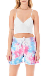 SPLOTCH TIE DYE CUFFED SWEAT SHORT
