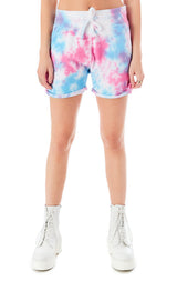 SPLOTCH TIE DYE CUFFED SWEAT SHORT