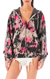 CLOUD TIE DYE ZIP UP SWEATSHIRT