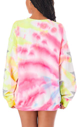 TIE DYE STAR PATCH PULLOVER SWEATSHIRT