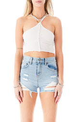 ALICE SPINEL DENIM SHORTS 1