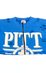 ZIP FRONT CROP COLLEGE SWEATSHIRT