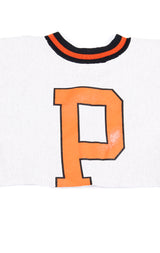 ZIP FRONT CROP COLLEGE SWEATSHIRT