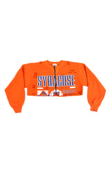 ZIP FRONT CROP COLLEGE SWEATSHIRT