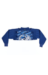 ZIP FRONT CROP COLLEGE SWEATSHIRT