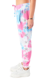 SPLOTCH TIE DYE STAR PATCH SWEATPANTS