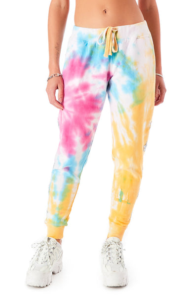 FIREWORK TIE DYE STAR PATCH SWEATPANTS