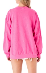 FUCHSIA CREW NECK SWEATSHIRT
