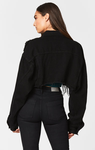 BLACK NICHOLAS CROPPED DENIM JACKET