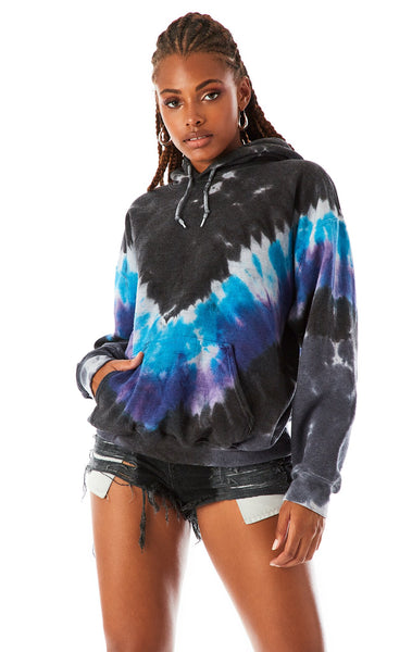 DEEP V TIE DYE HOODIE