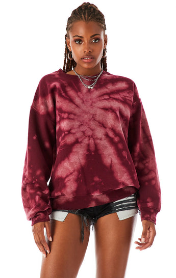 BLEACH SPIRAL TIE DYE CREW NECK SWEATSHIRT